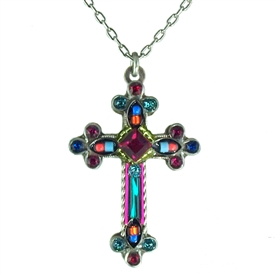 Firefly Large Cross Necklace in Multicolor - The Craft Gallery